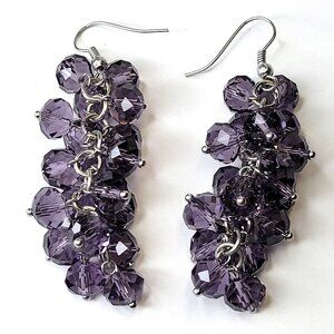 Light Purple Acrylic Bead Drop Earrings